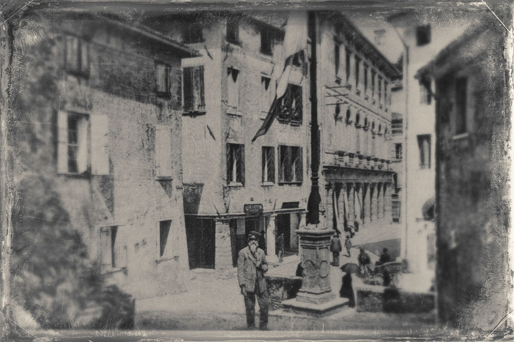 Foto storica del Ristorante Due Mori nel centro di Asolo